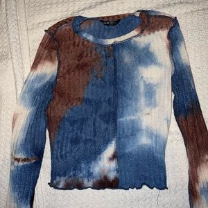 lettuce trim tie-dye crop tee